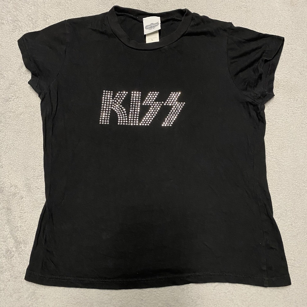 Winterland Kiss Shirt Womens Large Black Studded Embellished Y2K Rock Concert